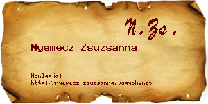 Nyemecz Zsuzsanna névjegykártya